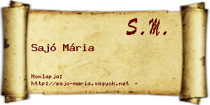 Sajó Mária névjegykártya