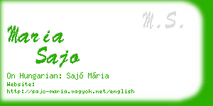 maria sajo business card